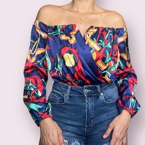 AKIRA Silk Off the Shoulder Bodysuit